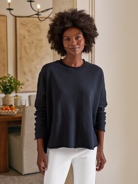 Frank & Eileen - Anna Long Sleeve Caplet/Sweatshirt (Navy)